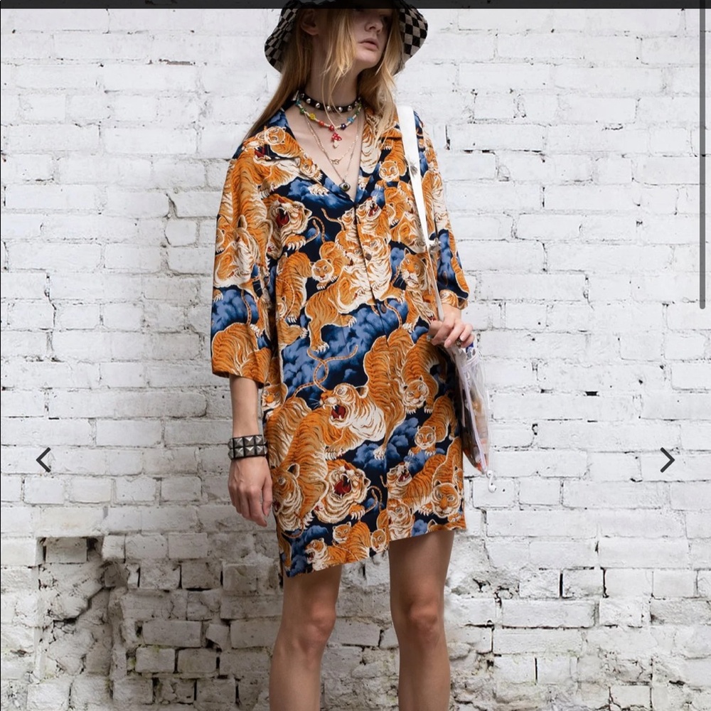 R13 Hawaiian tiger Japanese fabric romper